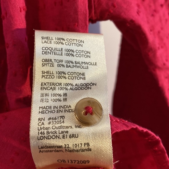 Anthropologie Pilcro Lace Back Button down long sleeve blouse in Pink XS NWT - Picture 9 of 12